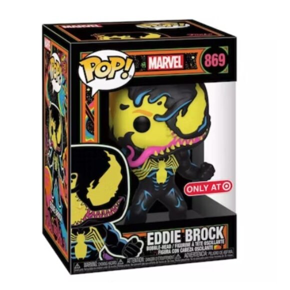 Funko Pop! Marvel Eddie Brock Venom Black Light Target Exclusive Figure #869 - Picture 1 of 7